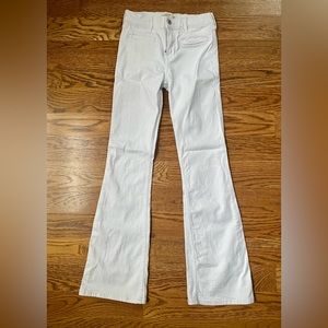 Abercrombie kids high rise flare white jeans 11/12 Long